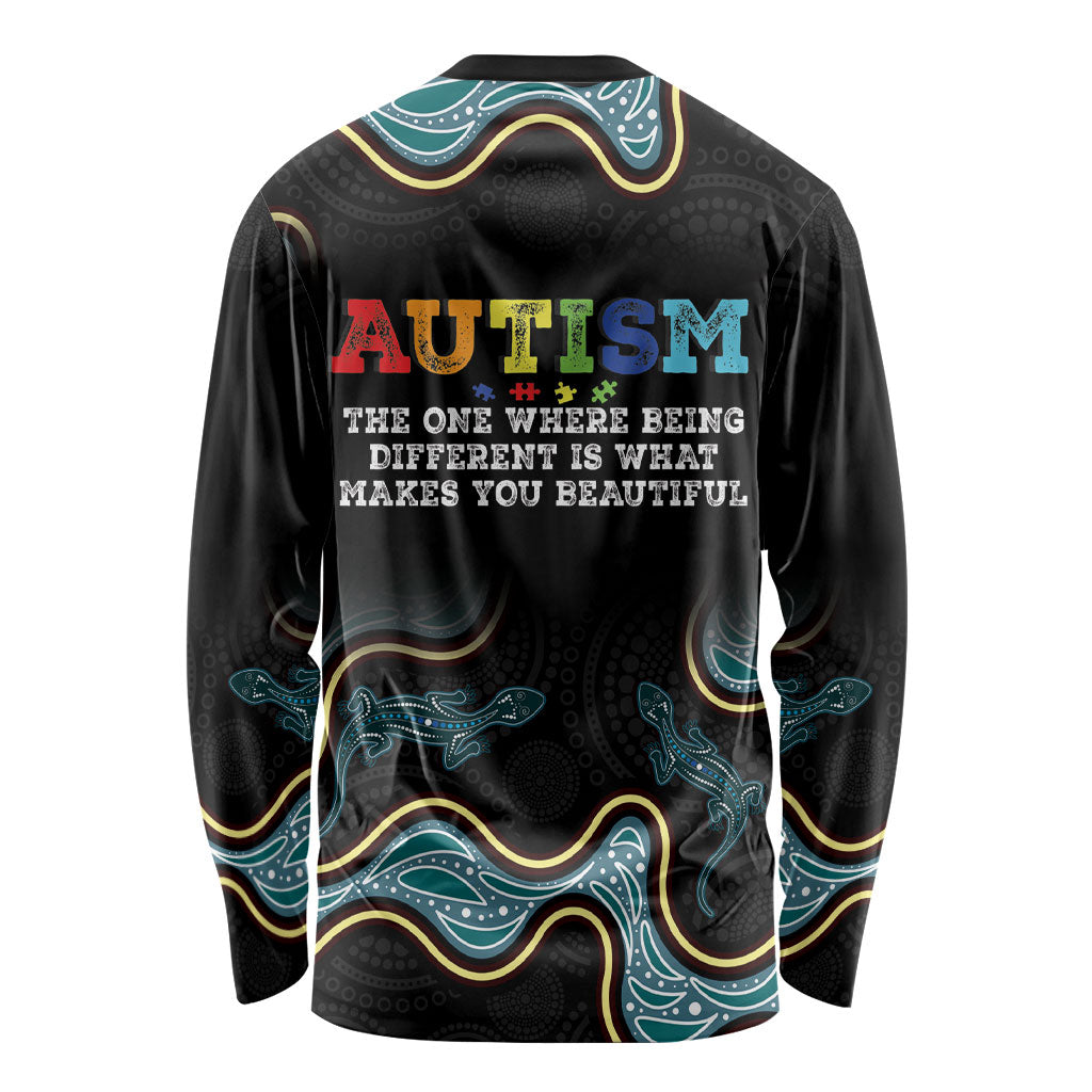 Australia Autism Support Aboriginal Lizard Long Sleeve Shirt
