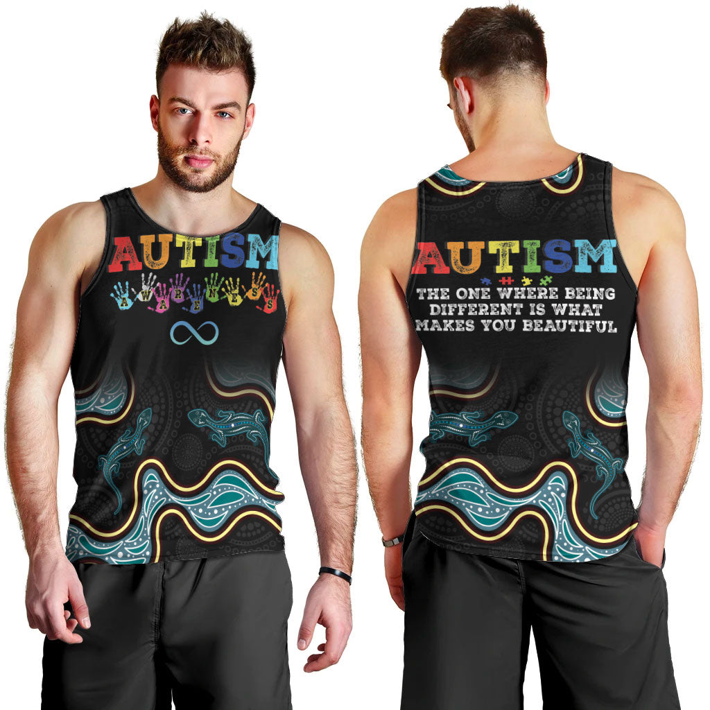 Australia Autism Support Aboriginal Lizard Men Tank Top