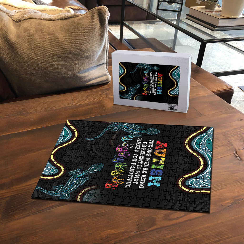 Australia Autism Support Aboriginal Lizard Puzzle