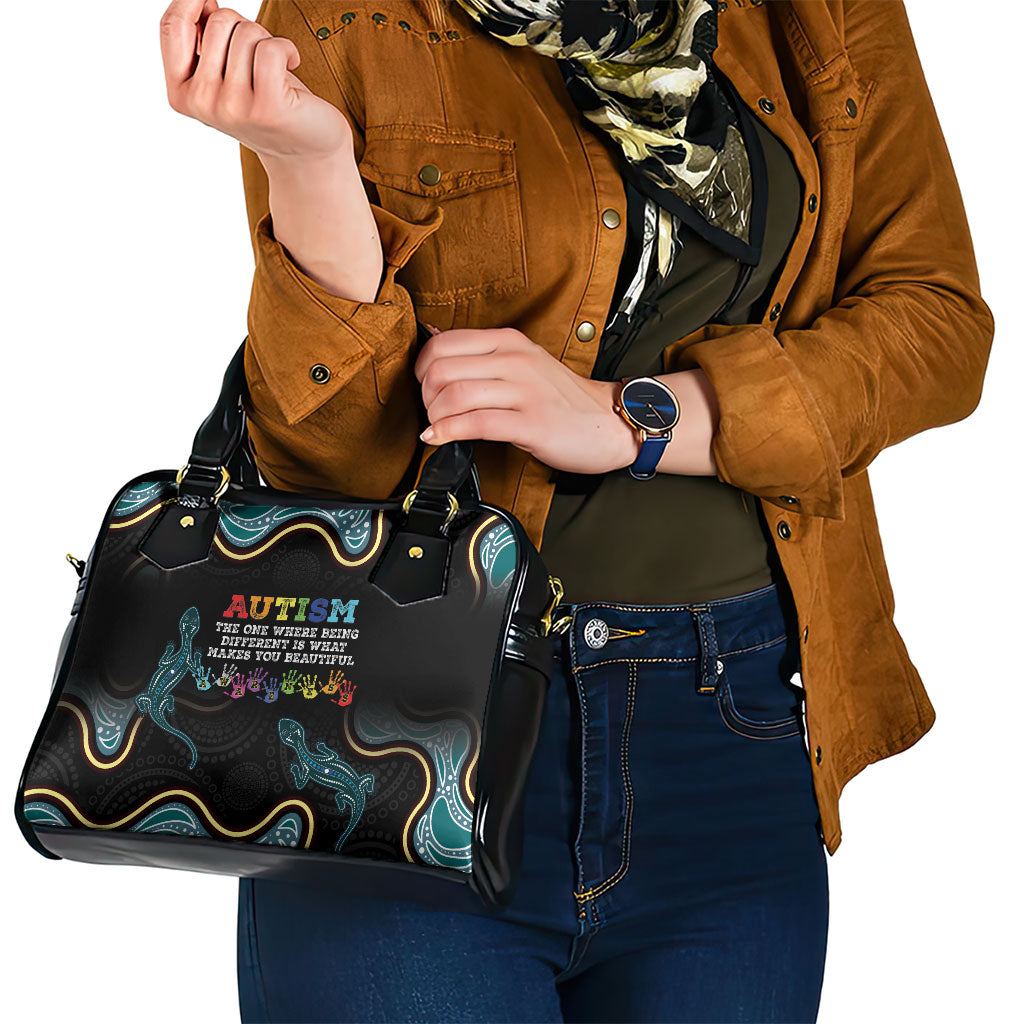 Australia Autism Support Aboriginal Lizard Shoulder Handbag