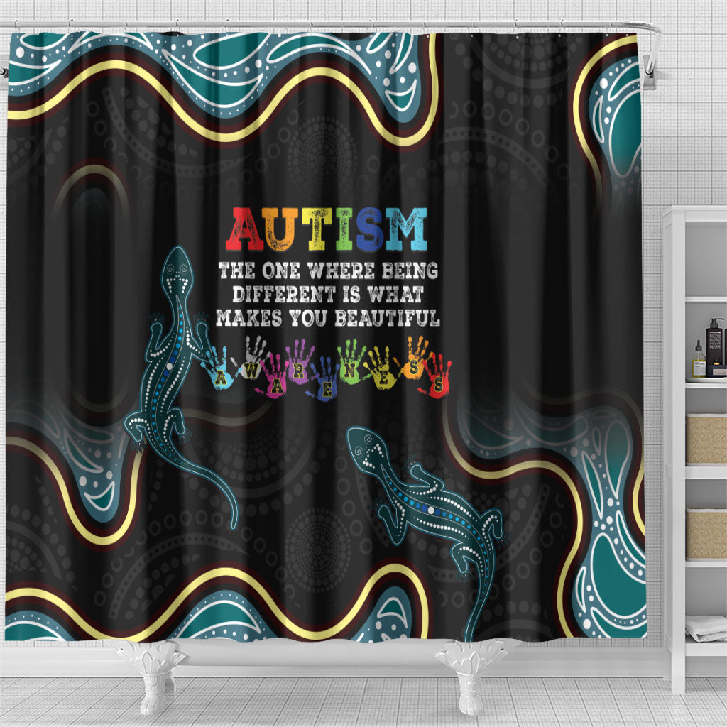 Australia Autism Support Aboriginal Lizard Shower Curtain