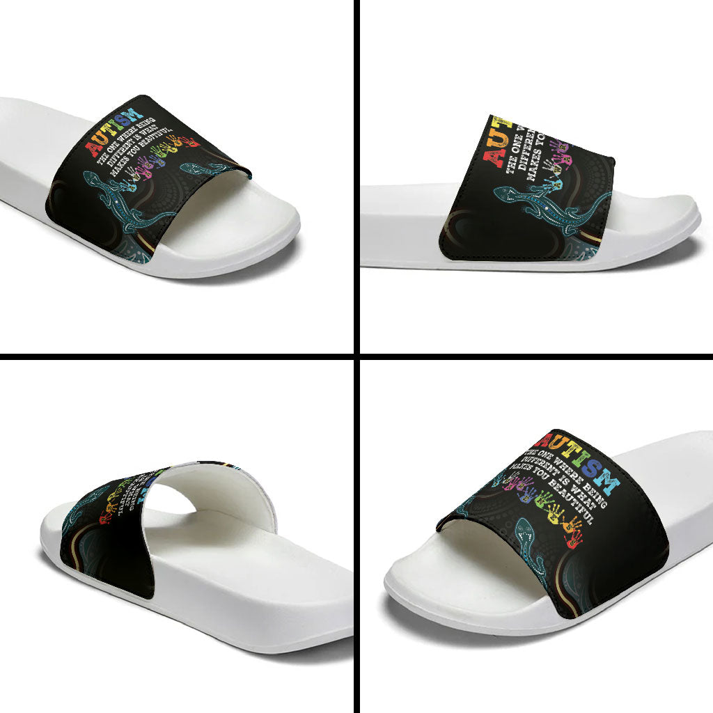Australia Autism Support Aboriginal Lizard Slide Sandals
