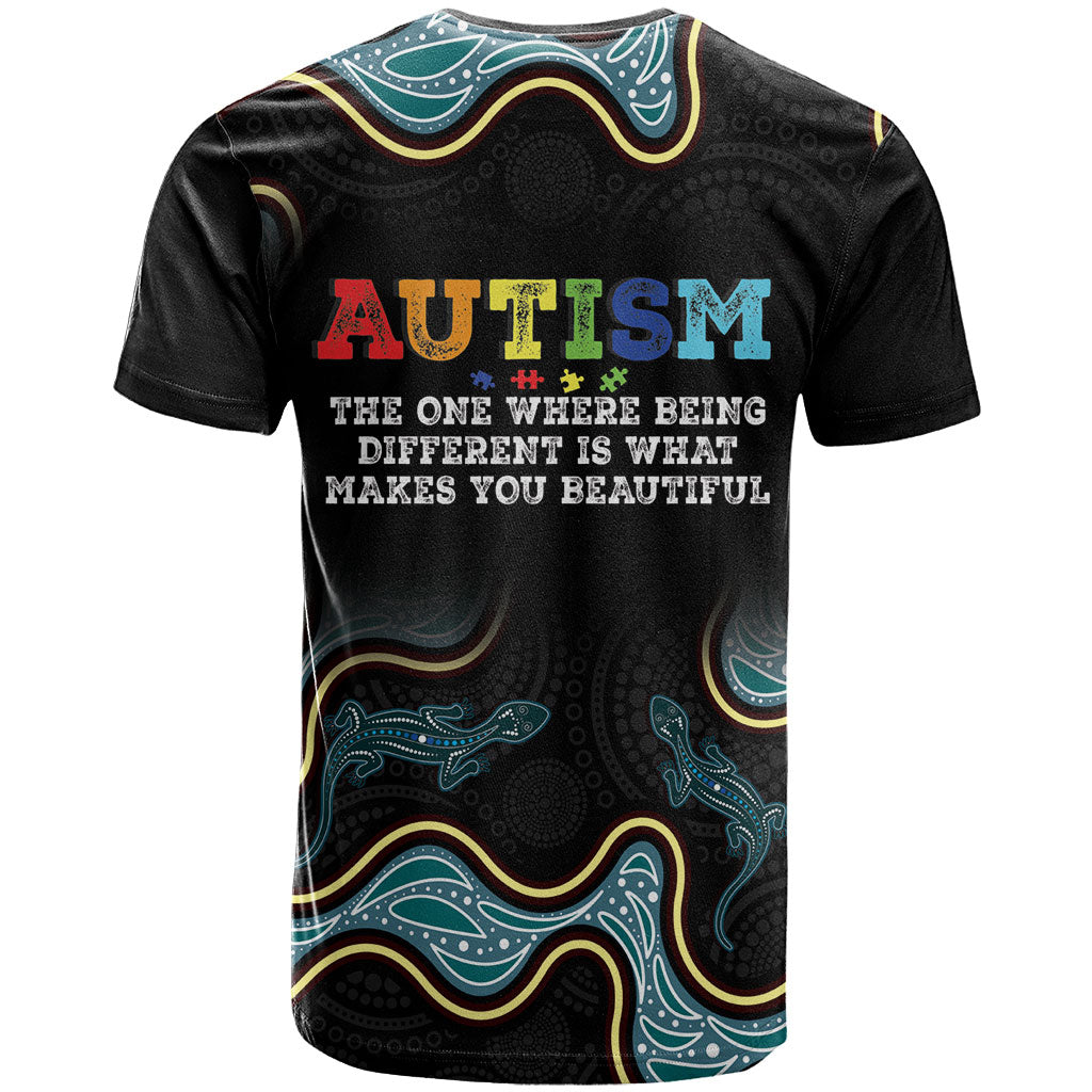 Australia Autism Support Aboriginal Lizard T Shirt