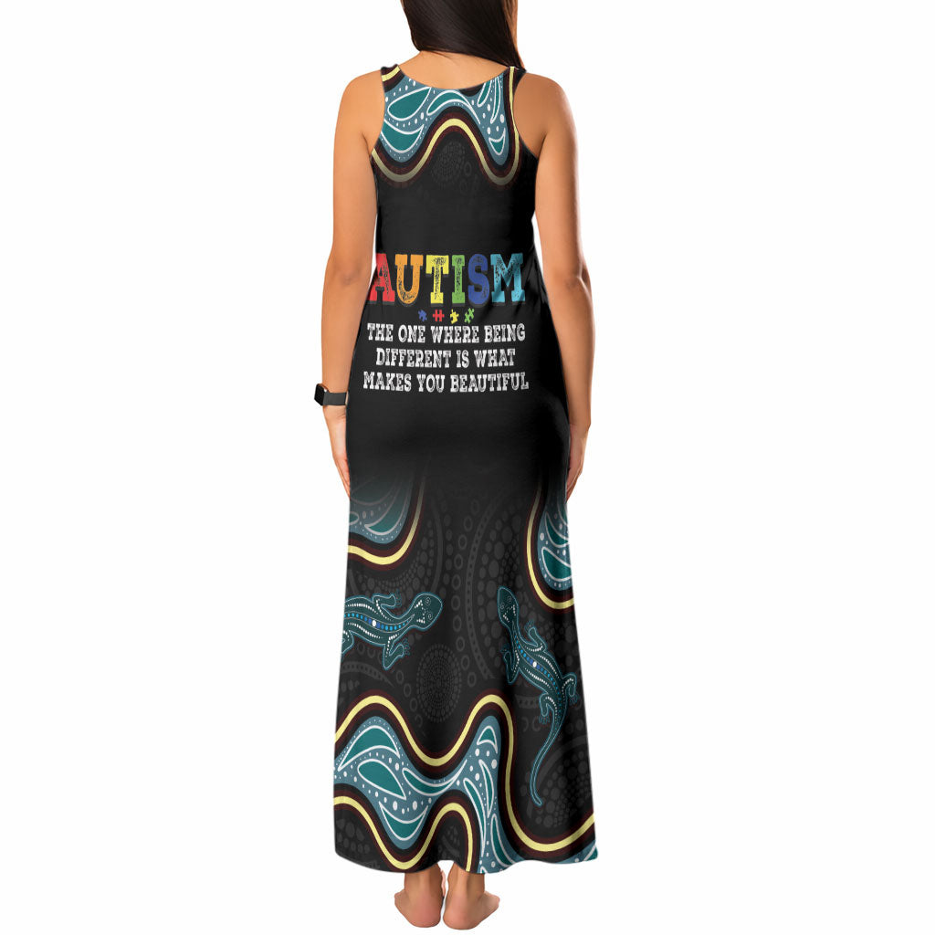 Australia Autism Support Aboriginal Lizard Tank Maxi Dress