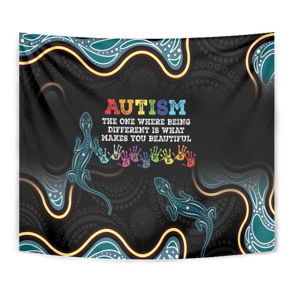 Australia Autism Support Aboriginal Lizard Tapestry