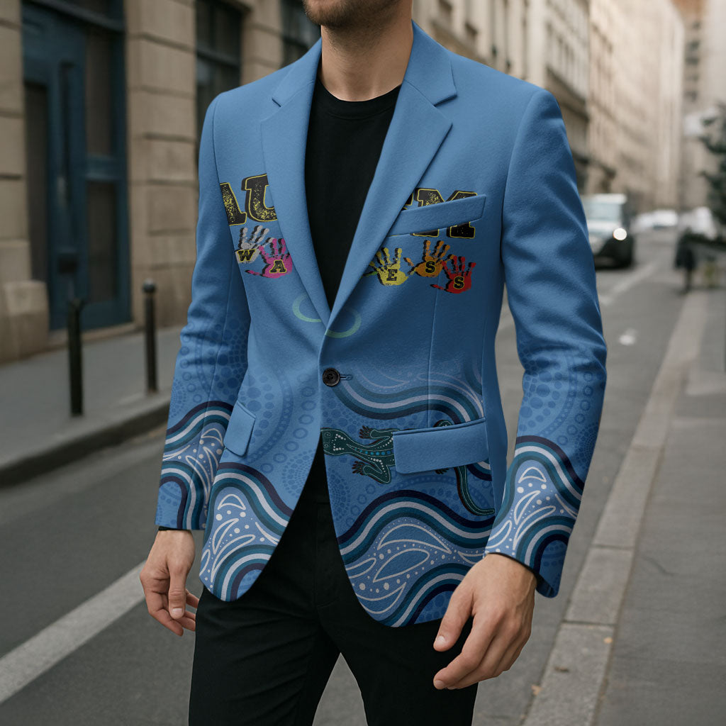Australia Autism Support Blazer In April We Wear Blue Aboriginal Lizard
