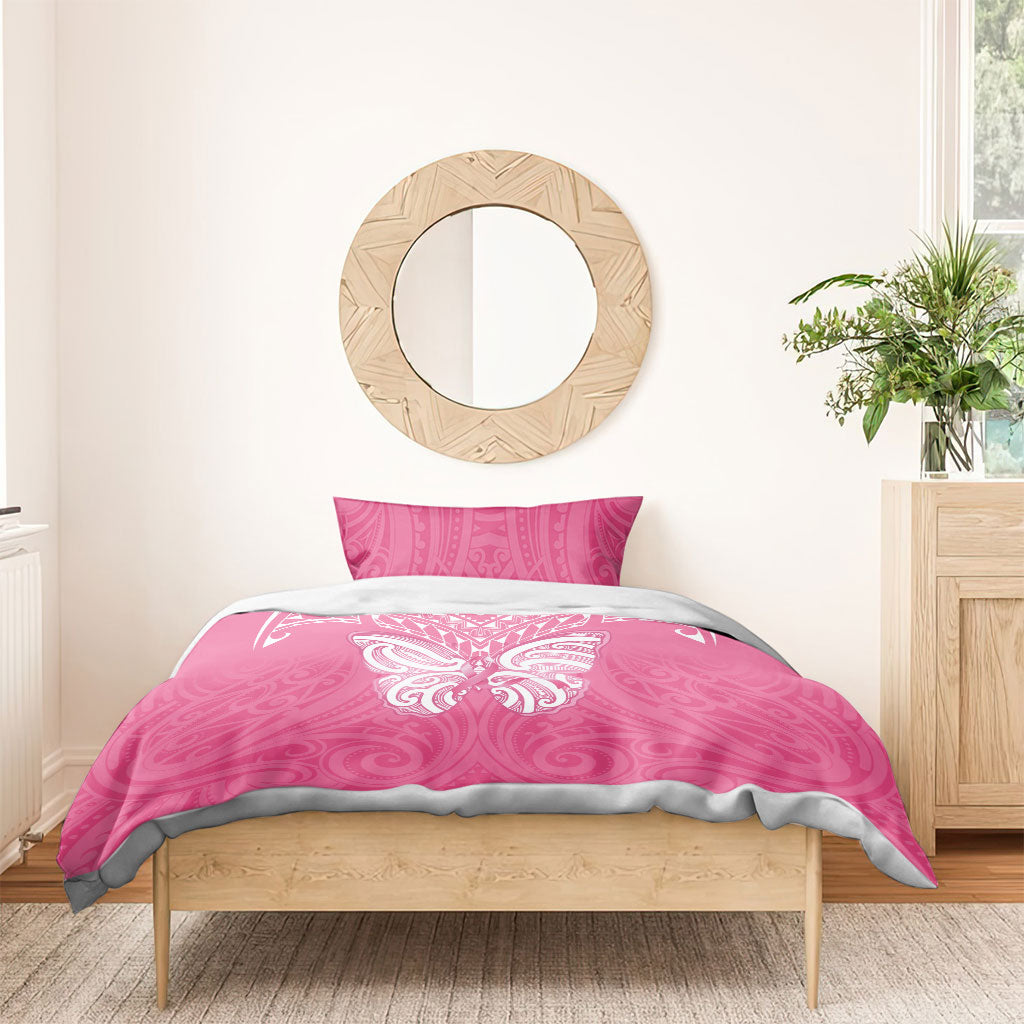 New Zealand Breast Cancer Support Bedding Set Maori Butterfly Pink Ribbon