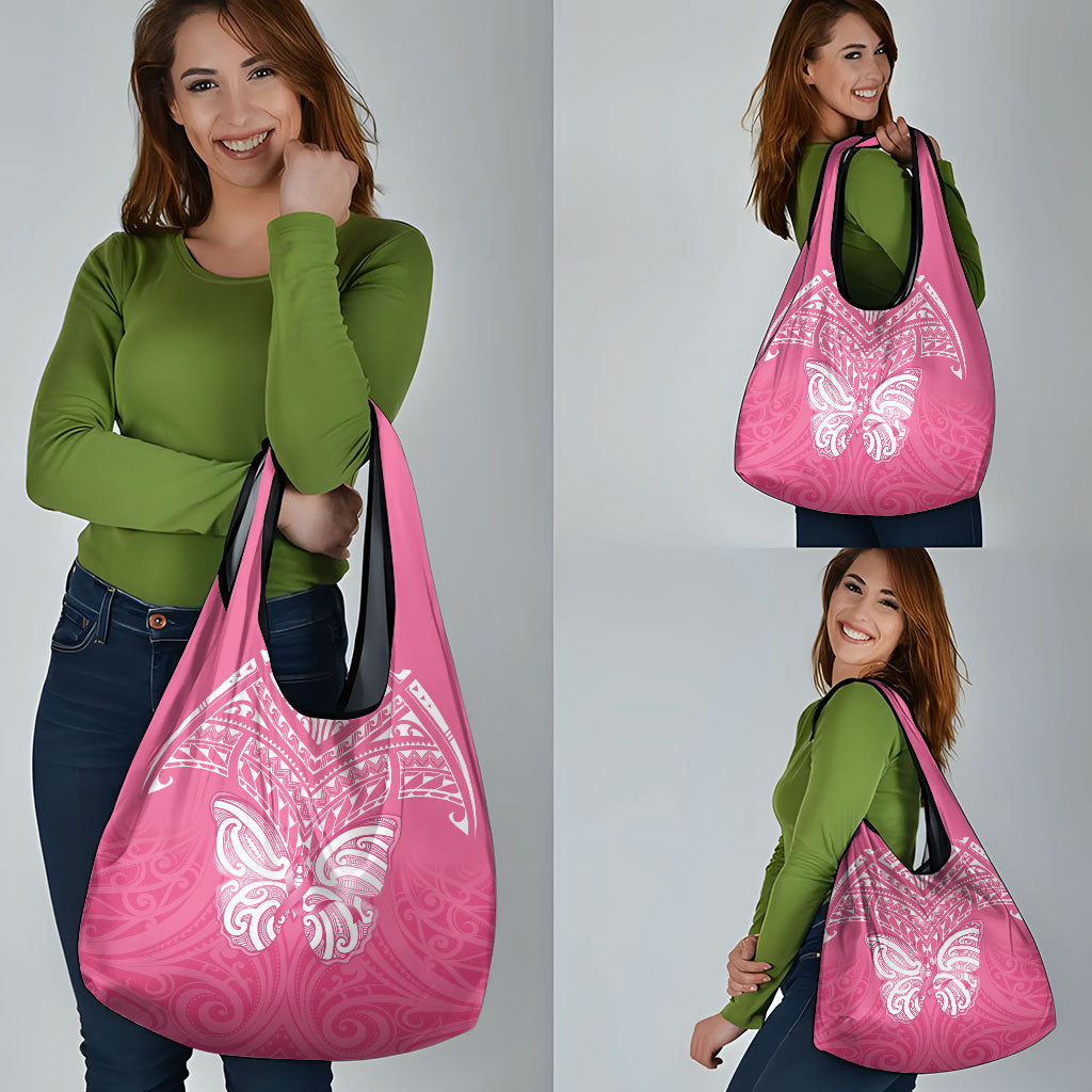New Zealand Breast Cancer Support Grocery Bag Maori Butterfly Pink Ribbon