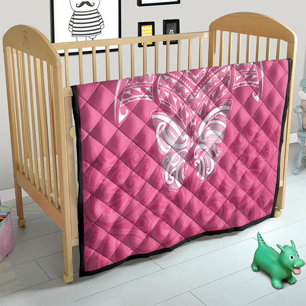 New Zealand Breast Cancer Support Quilt Maori Butterfly Pink Ribbon