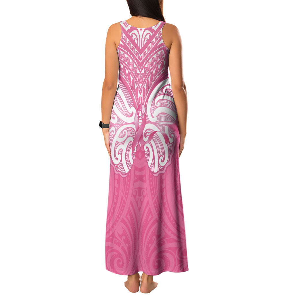 New Zealand Breast Cancer Support Tank Maxi Dress Maori Butterfly Pink Ribbon