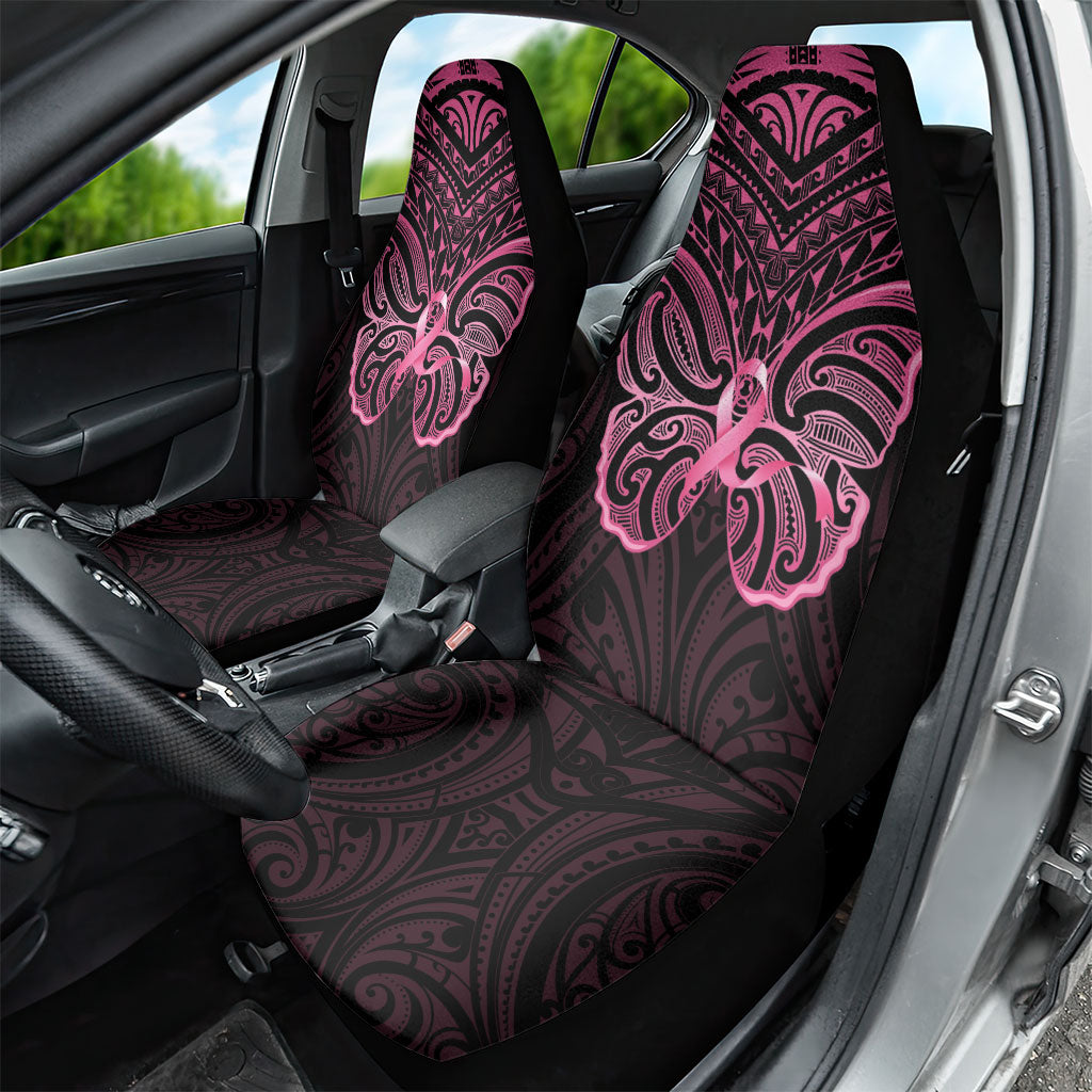 New Zealand Breast Cancer Support Car Seat Cover Maori Butterfly Pink Ribbon Black Version