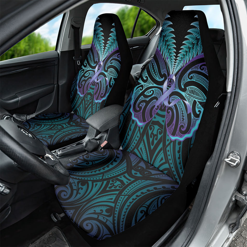 Suicide Prevention New Zealand Car Seat Cover Aotearoa Maori Butterfly Mix Silver Fern