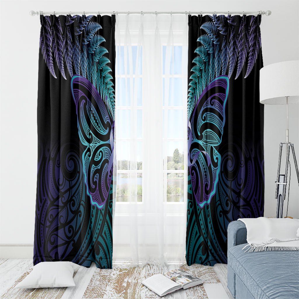 Suicide Prevention New Zealand Window Curtain Aotearoa Maori Butterfly Mix Silver Fern
