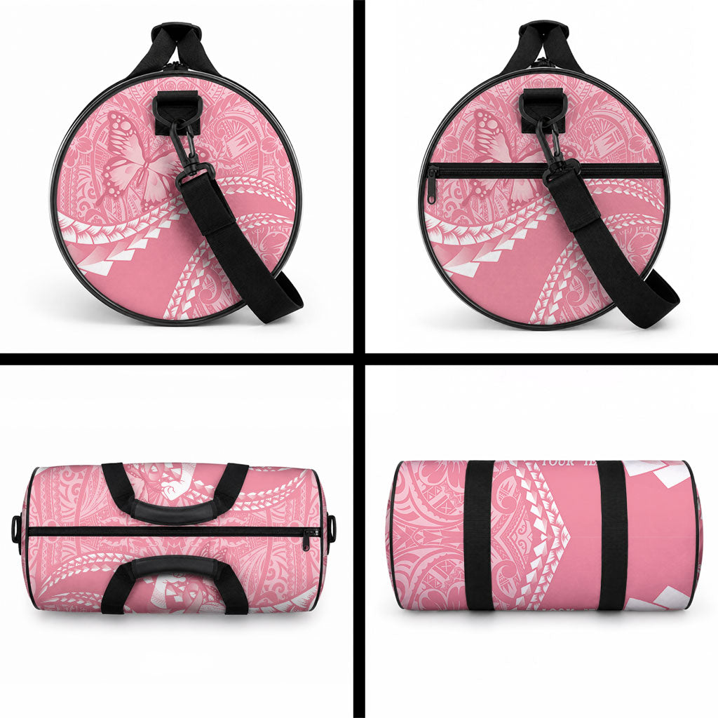 Personalised Polynesia Breast Cancer Support Duffle Bag Brave Strong Butterfly Pink Ribbon