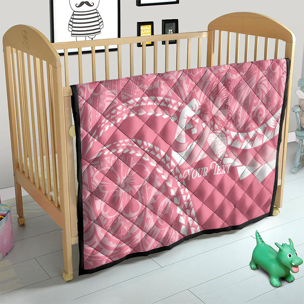 Personalised Polynesia Breast Cancer Support Quilt Brave Strong Butterfly Pink Ribbon