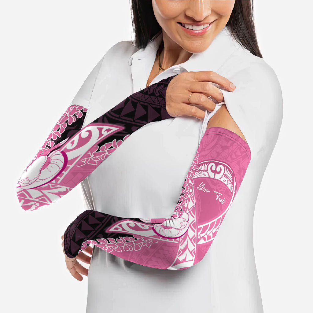Personalised Polynesia Breast Cancer Support Arm Sleeves Fight With Hope Pink Ribbon Boxing Gloves