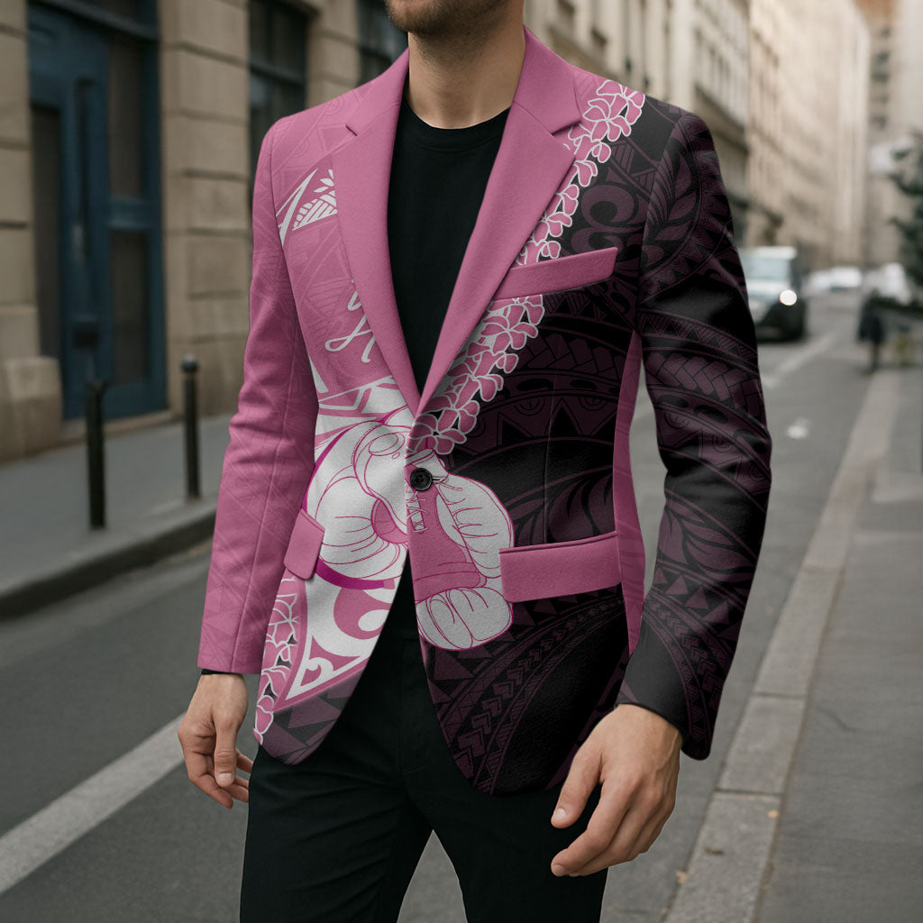 Personalised Polynesia Breast Cancer Support Blazer Fight With Hope Pink Ribbon Boxing Gloves