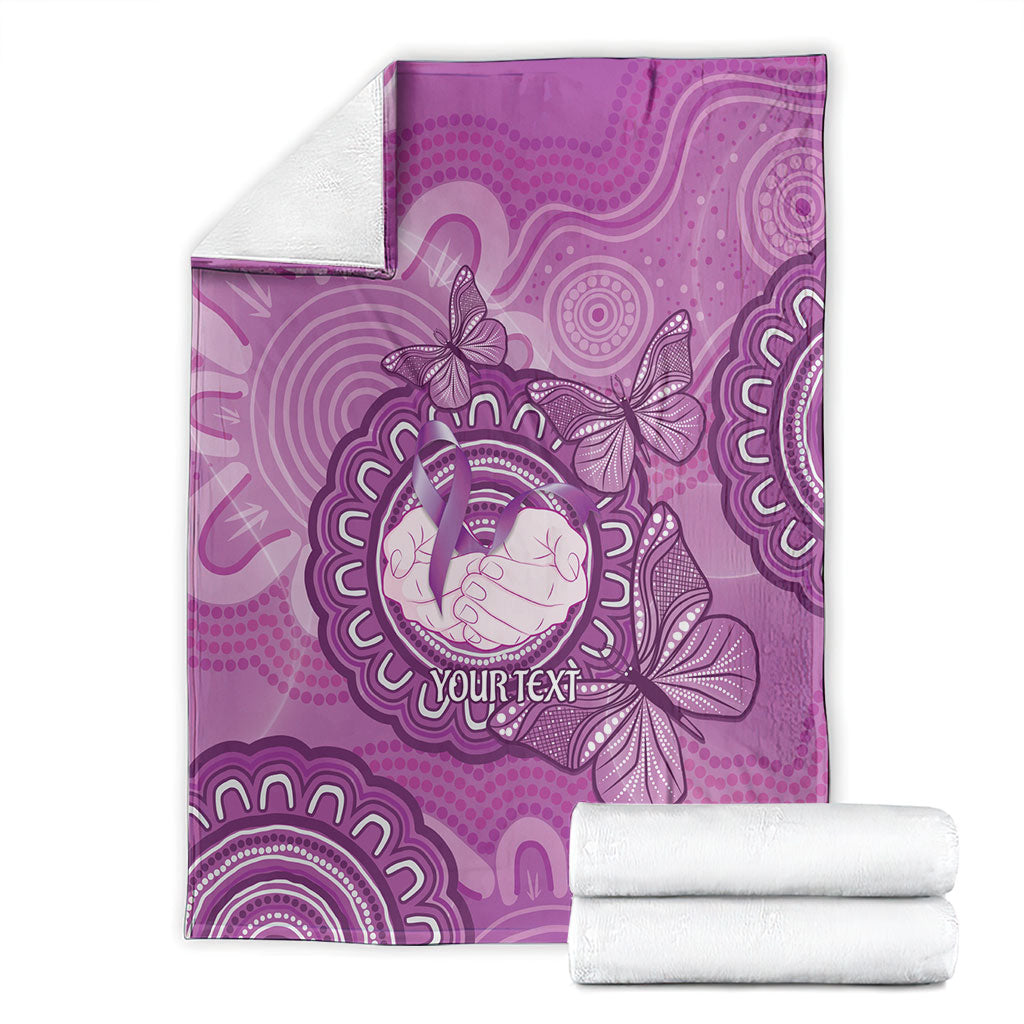 Australia Lupus Support Month Personalised Blanket Warrior Purple Ribbon Butterflies Indigenous Art