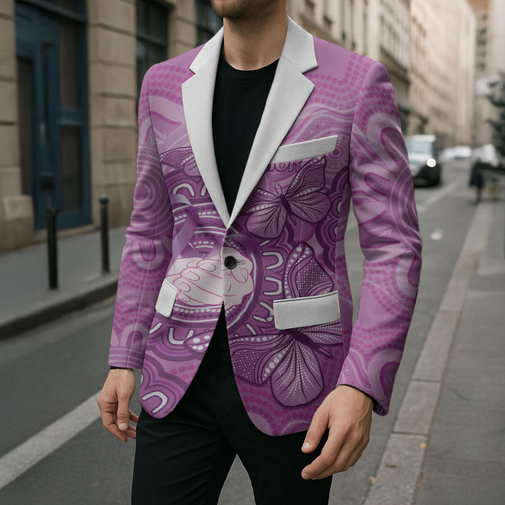 Australia Lupus Support Month Personalised Blazer Warrior Purple Ribbon Butterflies Indigenous Art