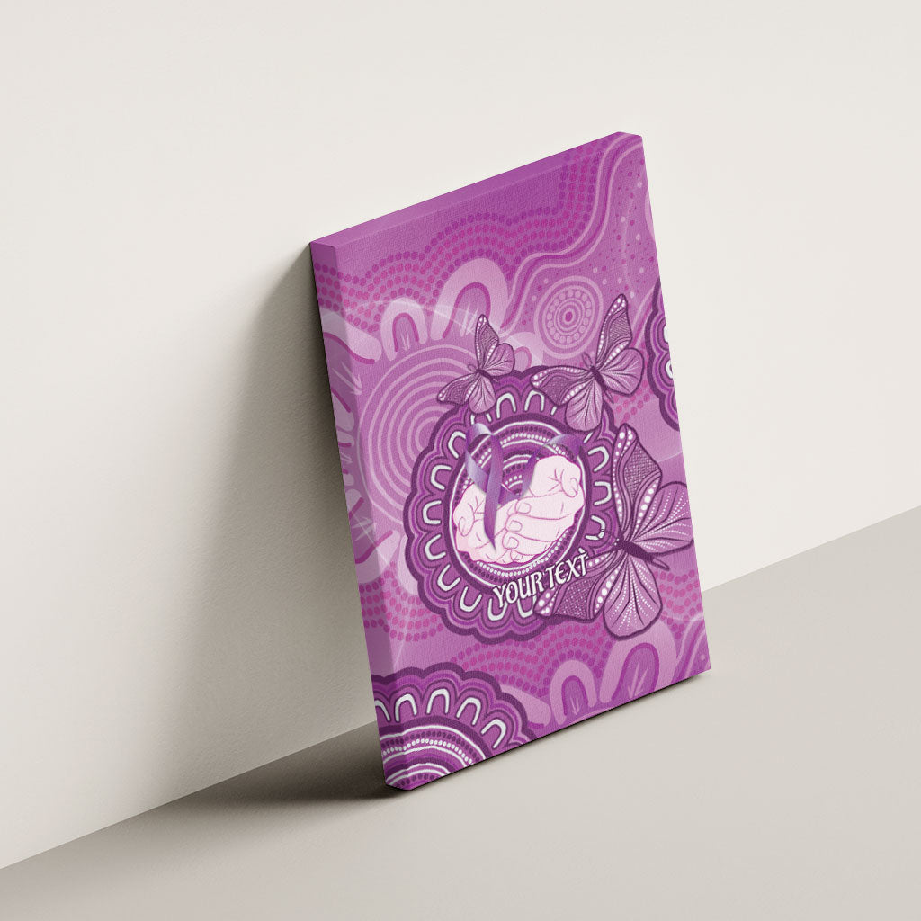 Australia Lupus Support Month Personalised Canvas Wall Art Warrior Purple Ribbon Butterflies Indigenous Art