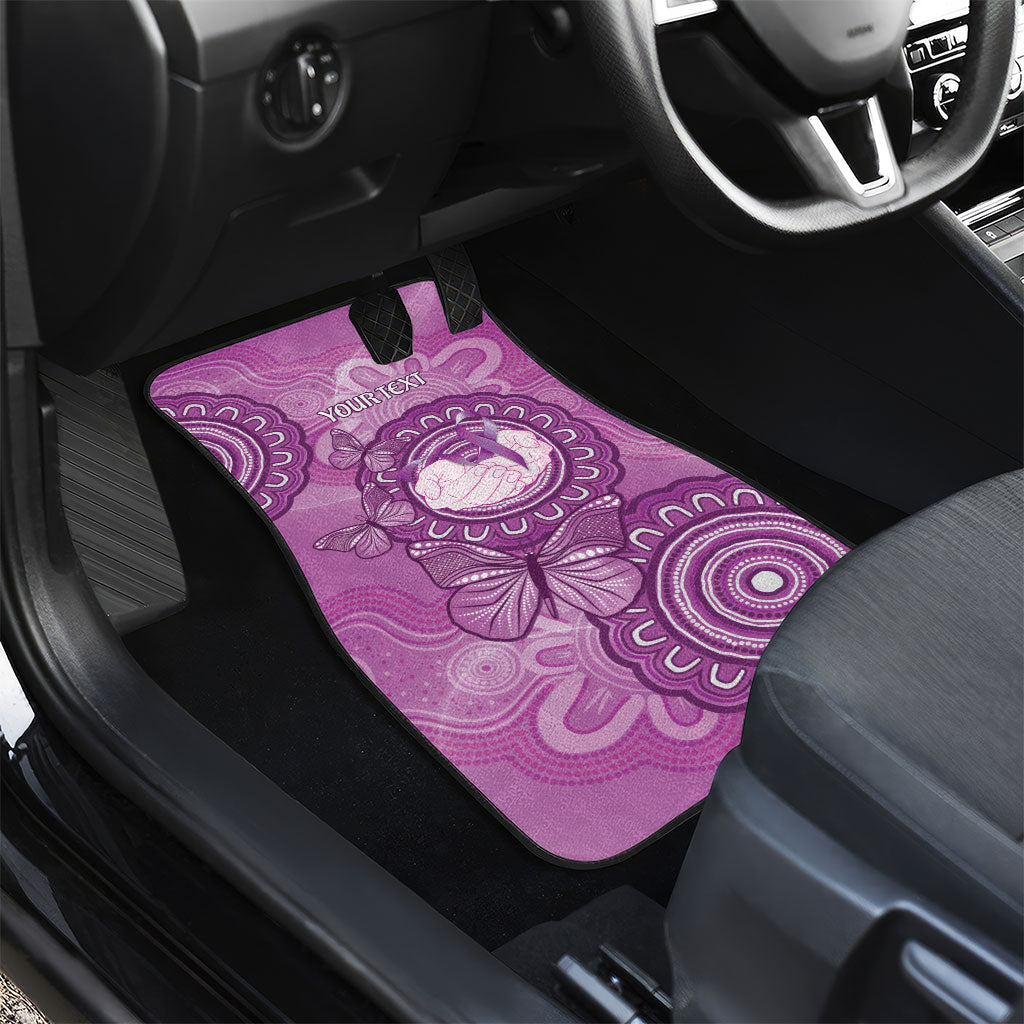 Australia Lupus Support Month Personalised Car Mats Warrior Purple Ribbon Butterflies Indigenous Art