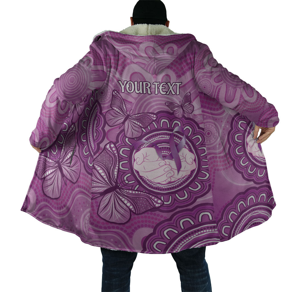 Australia Lupus Support Month Personalised Cloak Warrior Purple Ribbon Butterflies Indigenous Art