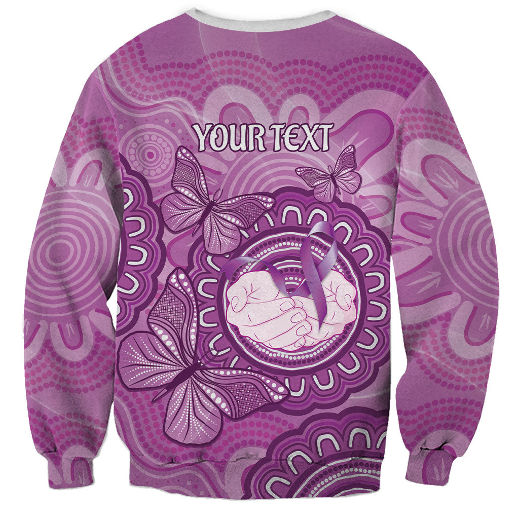 Australia Lupus Support Month Personalised Sweatshirt Warrior Purple Ribbon Butterflies Indigenous Art