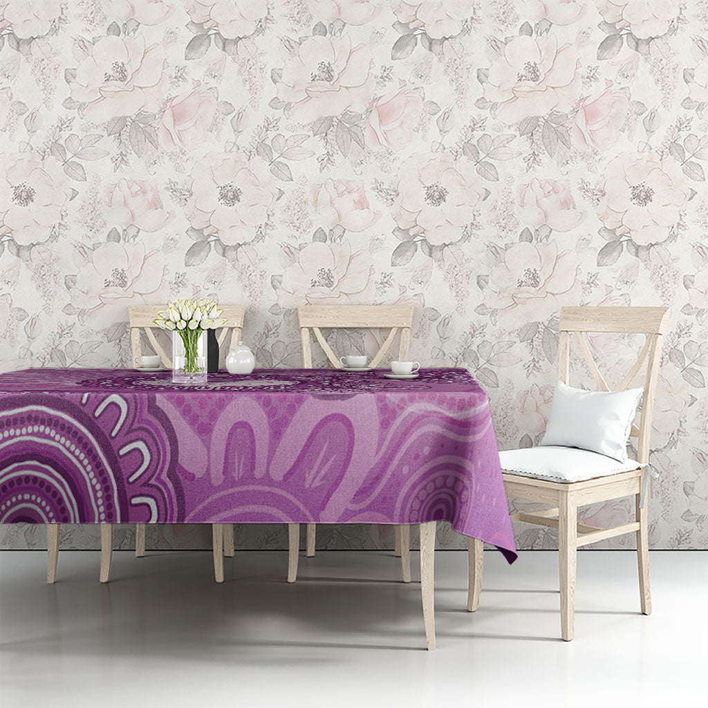 Australia Lupus Support Month Personalised Tablecloth Warrior Purple Ribbon Butterflies Indigenous Art