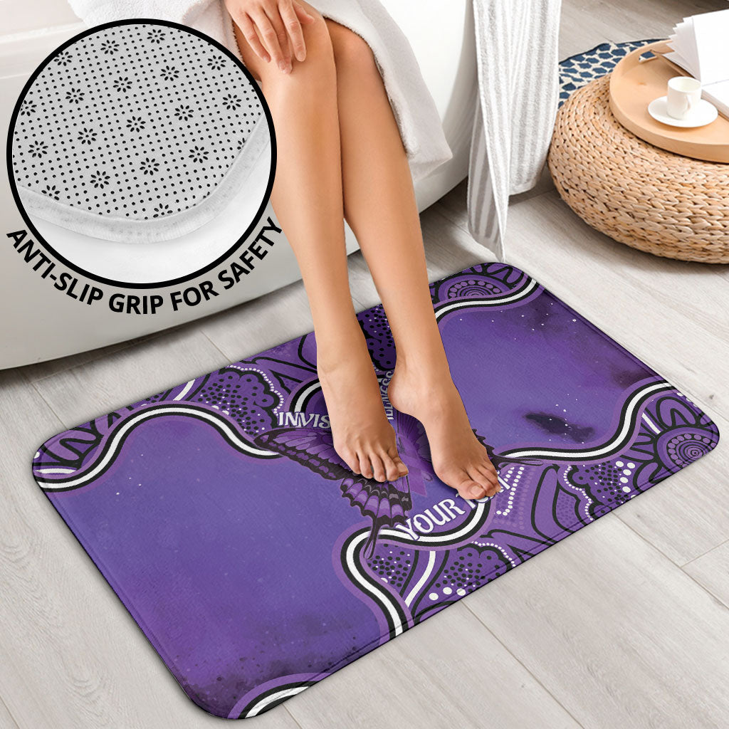 Australia Lupus Support Month Personalised Bathroom Set Butterfly Purple Ribbon Invisible Illness Indigenous Art