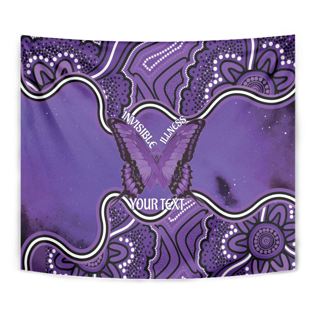 Australia Lupus Support Month Personalised Tapestry Butterfly Purple Ribbon Invisible Illness Indigenous Art