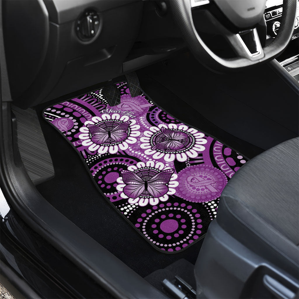 Australia Indigenous Butterflies Personalised Car Mats Lupus Support Purple Ribbon Aboriginal Art