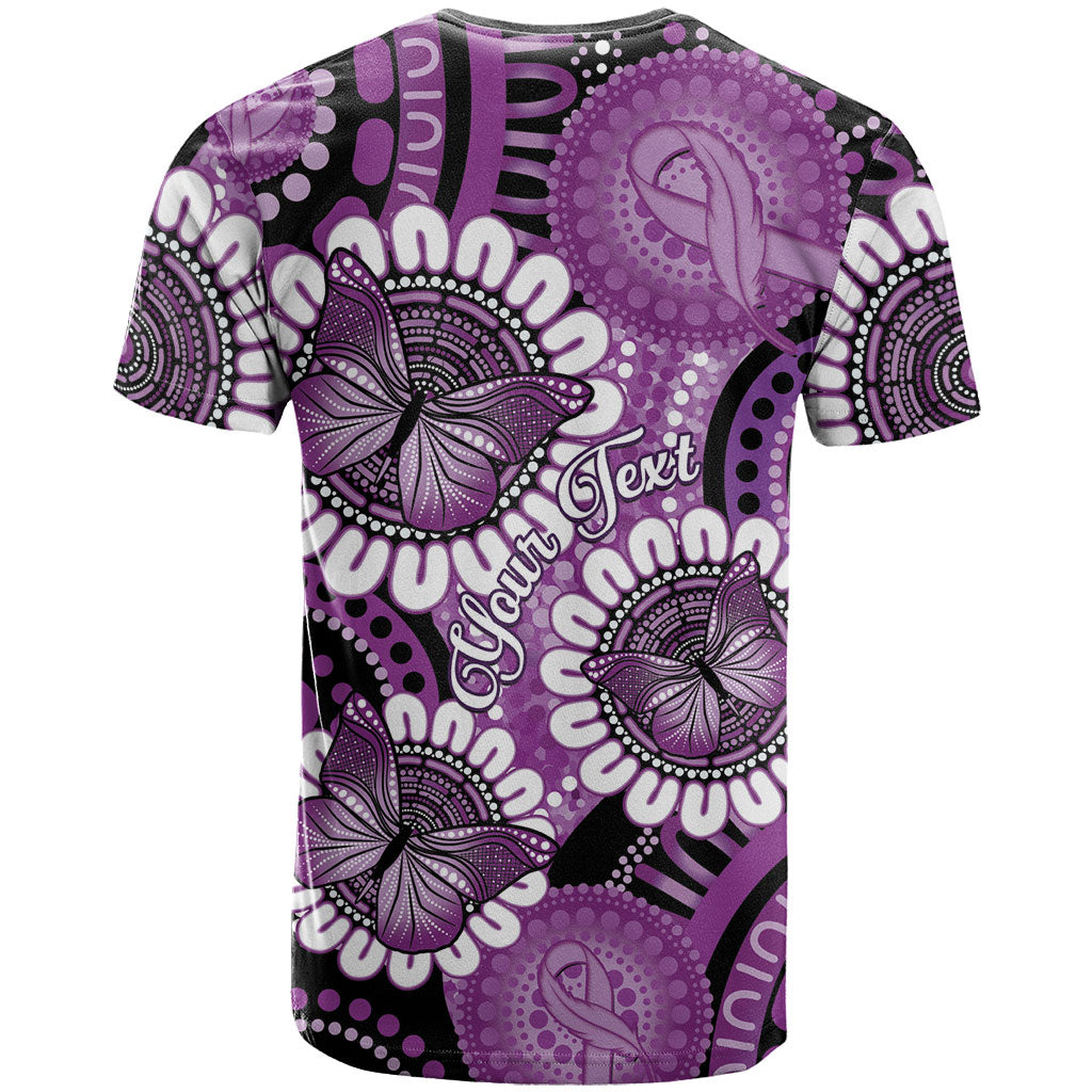 Australia Indigenous Butterflies Personalised T Shirt Lupus Support Purple Ribbon Aboriginal Art