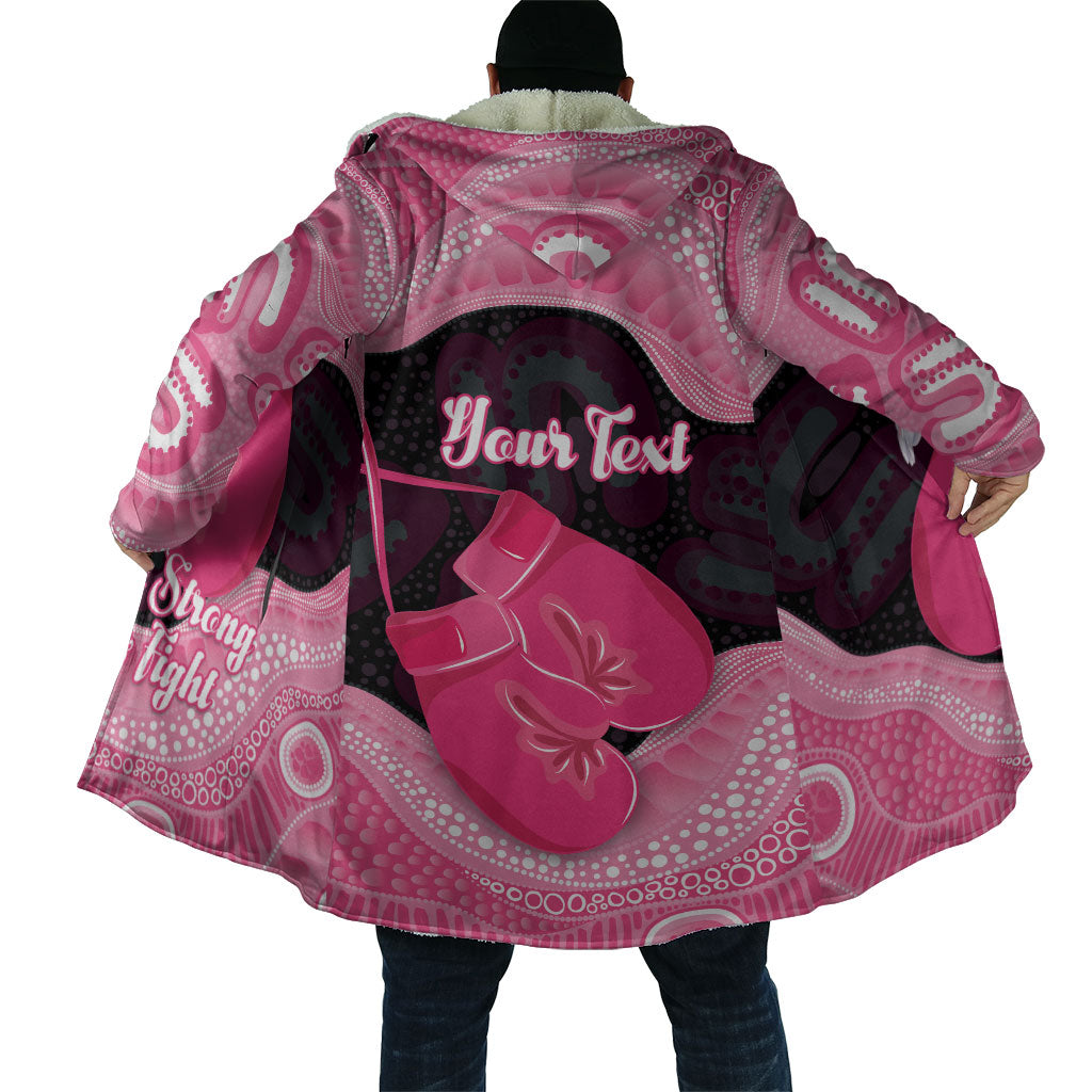 Personalised Australia Breast Cancer Support Cloak Pink Cockatoo Fight Boxing Gloves Aboriginal Art