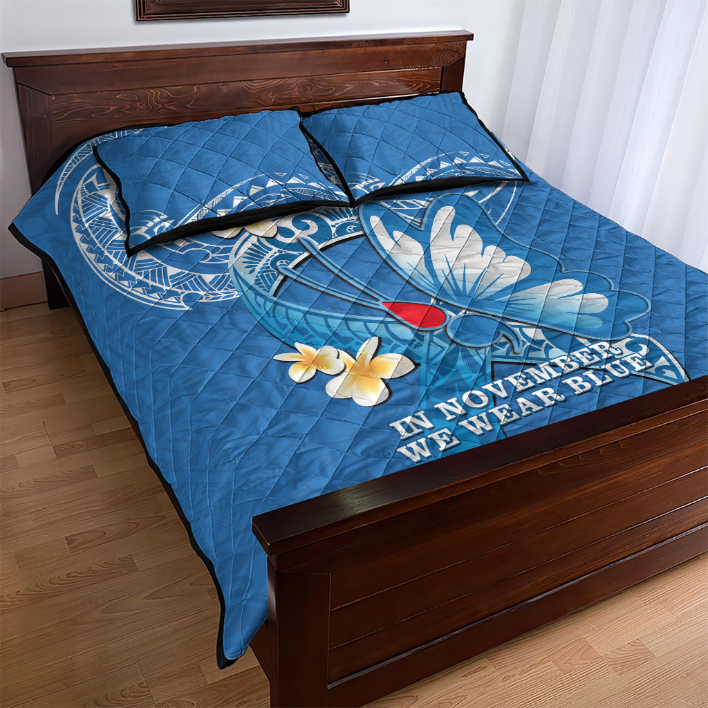 Polynesia Diabetes Support Quilt Bed Set In November We Wear Blue