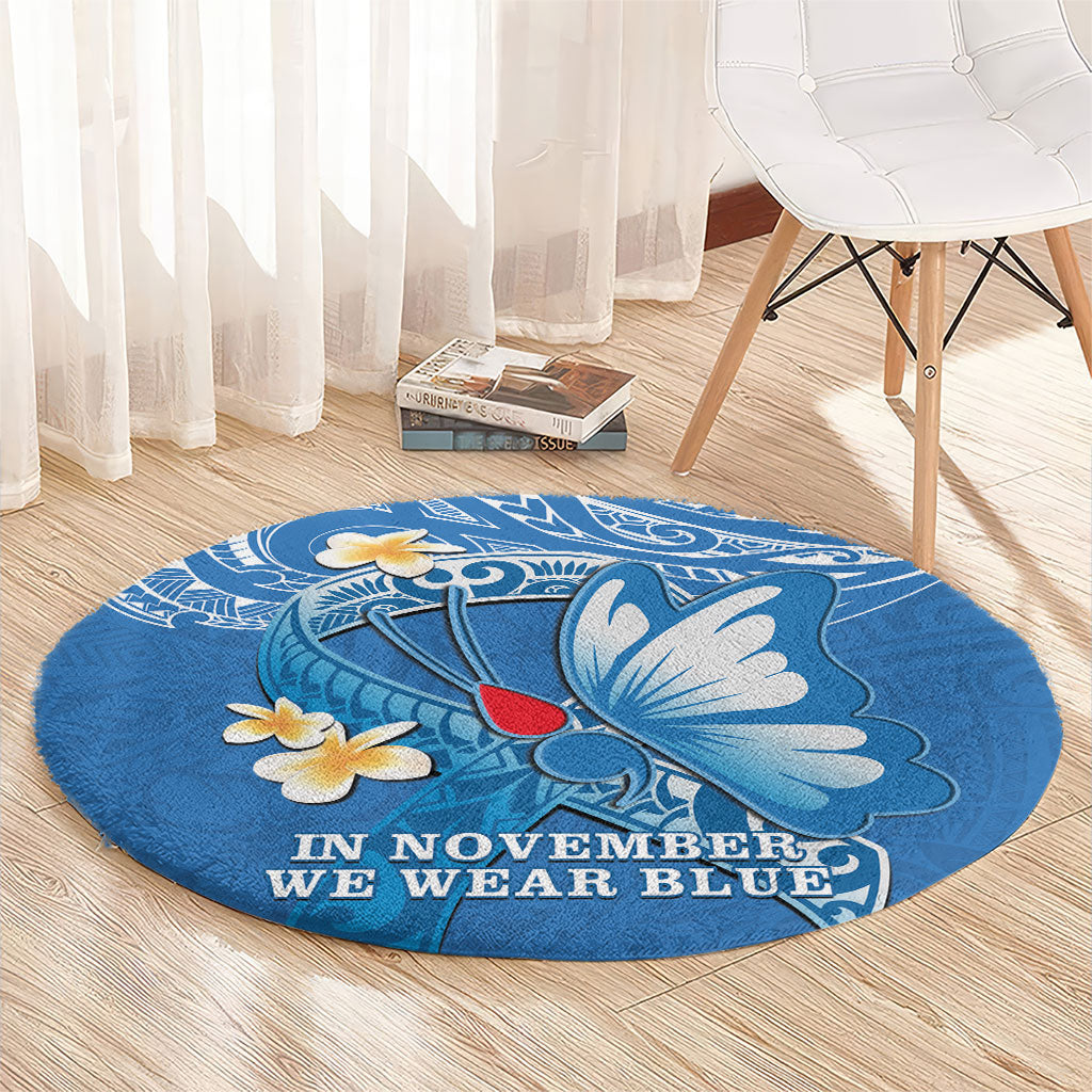 Polynesia Diabetes Support Round Carpet In November We Wear Blue