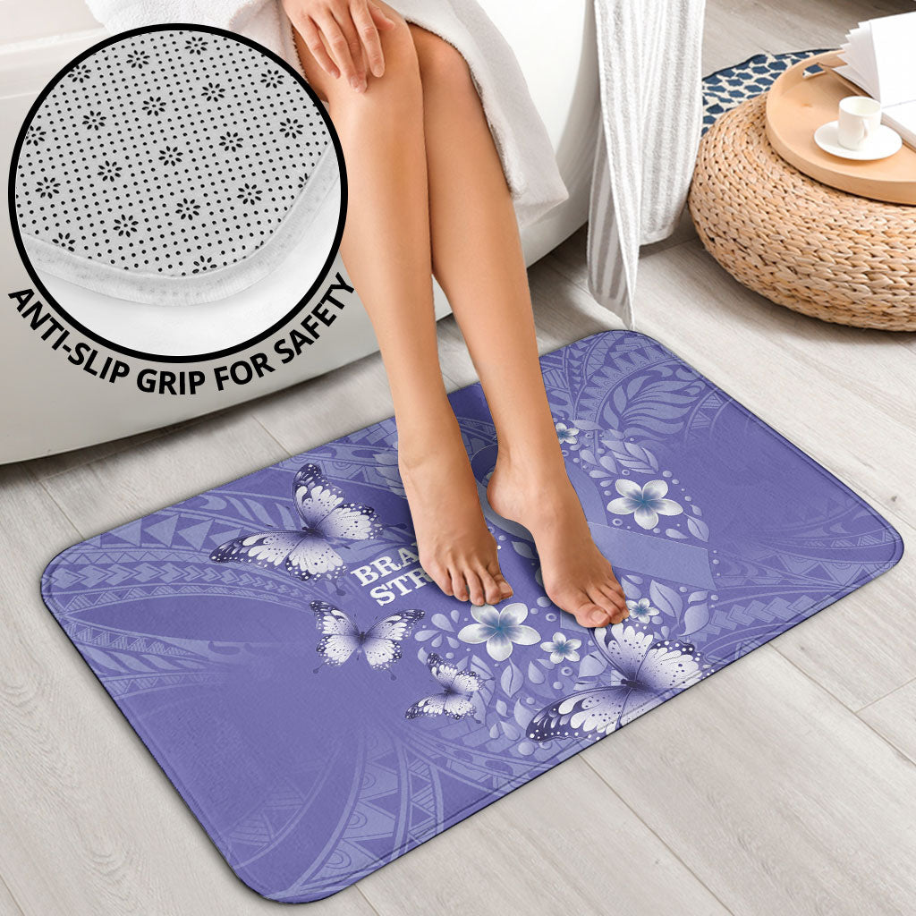 Polynesia Stomach Cancer Support Bathroom Set Periwinkle Ribbon Brave Strong