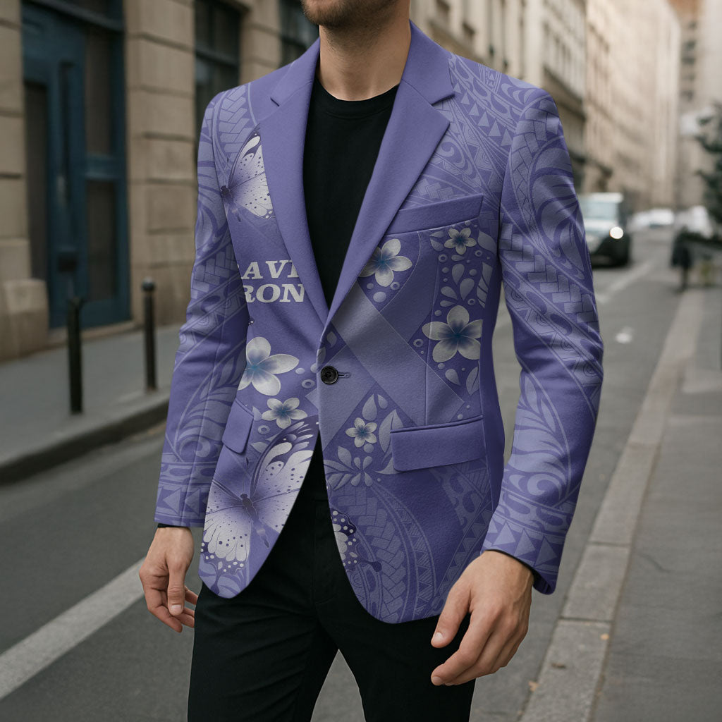 Polynesia Stomach Cancer Support Blazer Periwinkle Ribbon Brave Strong