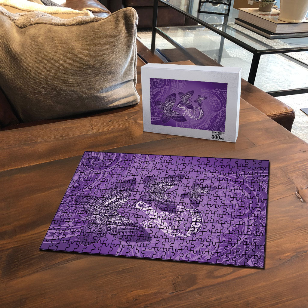 Polynesia Lupus Support Month Puzzle Warrior Purple Ribbon Polynesian Butterflies