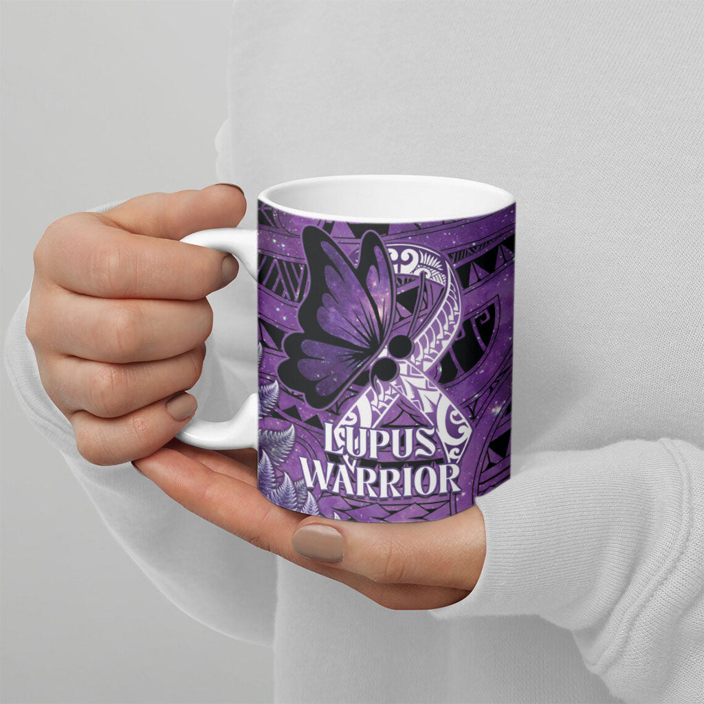 Lupus Support Month New Zealand Ceramic Mug Be Strong Warrior Maori Silver Fern