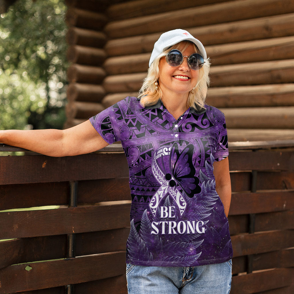 Lupus Support Month New Zealand Women Polo Shirt Be Strong Warrior Maori Silver Fern