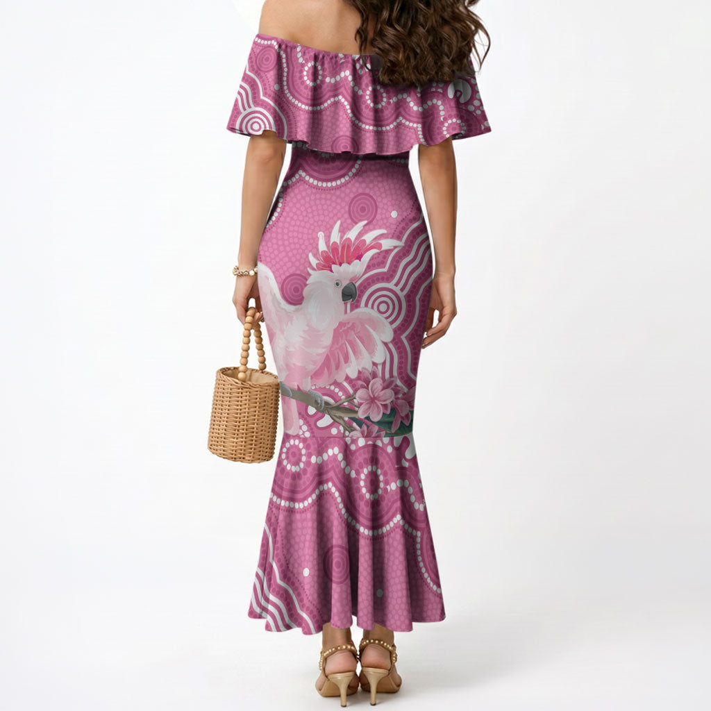 Australia Breast Cancer Support Mermaid Dress Pink Cockatoo Ribbon Aboriginal Art