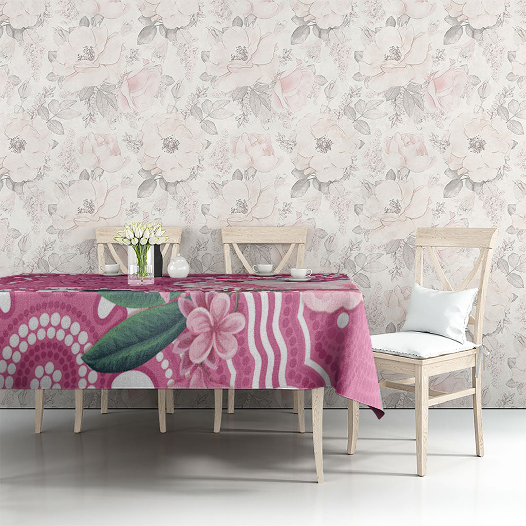 Australia Breast Cancer Support Tablecloth Pink Cockatoo Ribbon Aboriginal Art