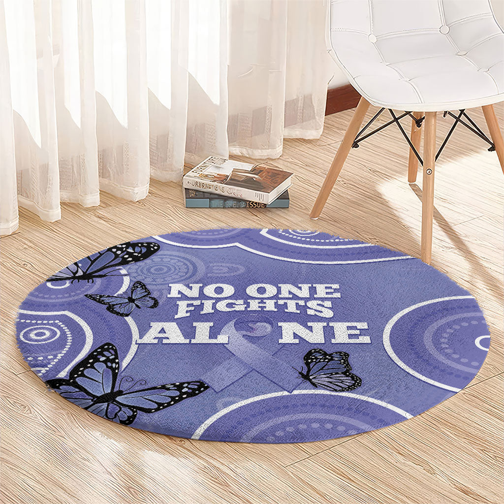 Australia Stomach Cancer Support Round Carpet No One Fights Alone Aboriginal Art