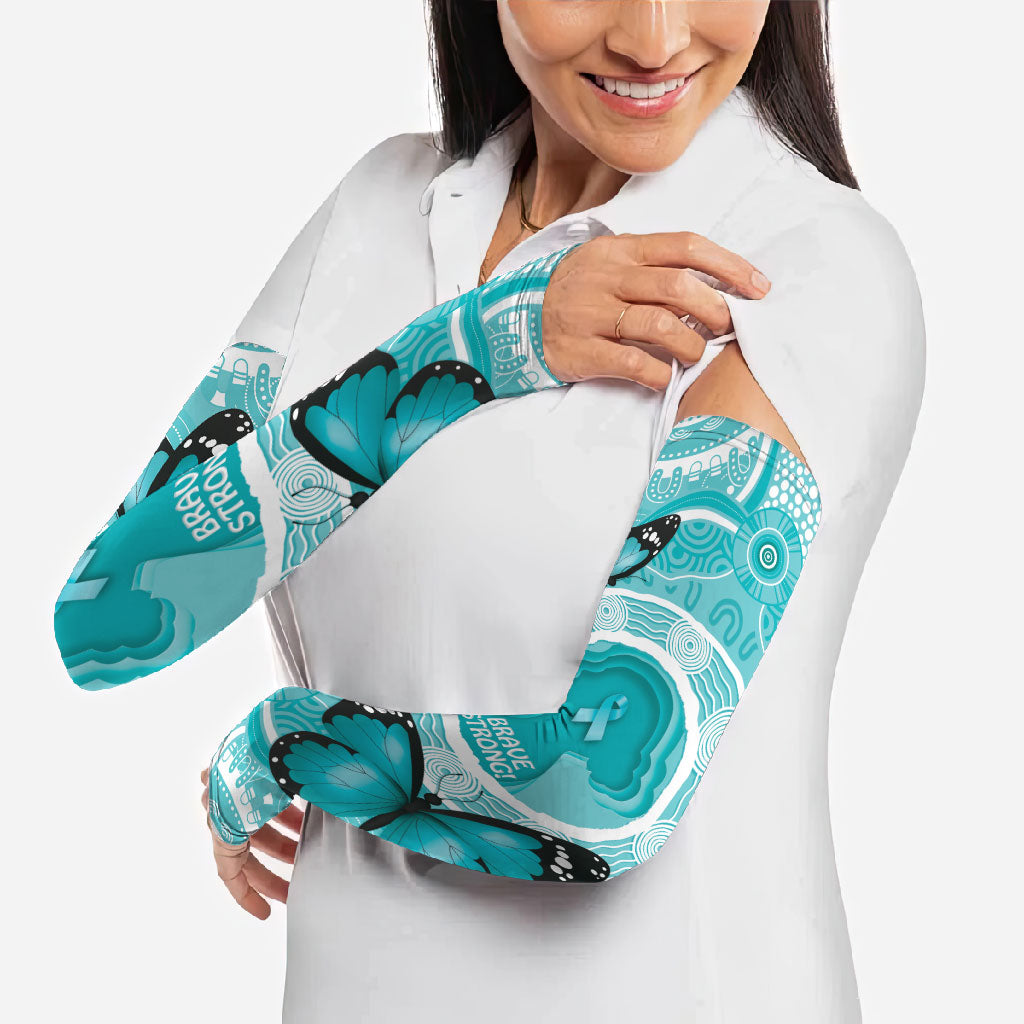 Australia Cervical Cancer Support Arm Sleeves Brave Strong Butterfly Aboriginal Art