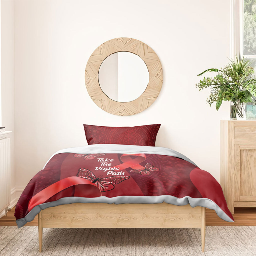 Australia AIDS Support Bedding Set Take The Rights Path Aboriginal Art