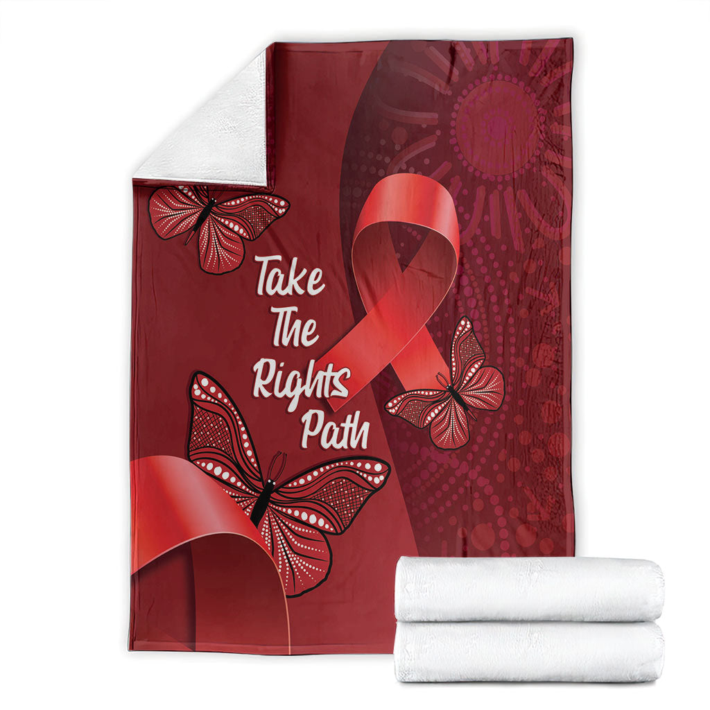 Australia AIDS Support Blanket Take The Rights Path Aboriginal Art