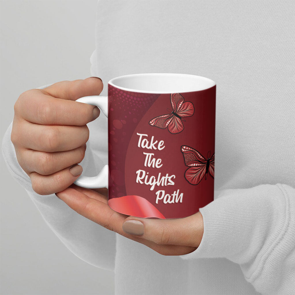 Australia AIDS Support Ceramic Mug Take The Rights Path Aboriginal Art