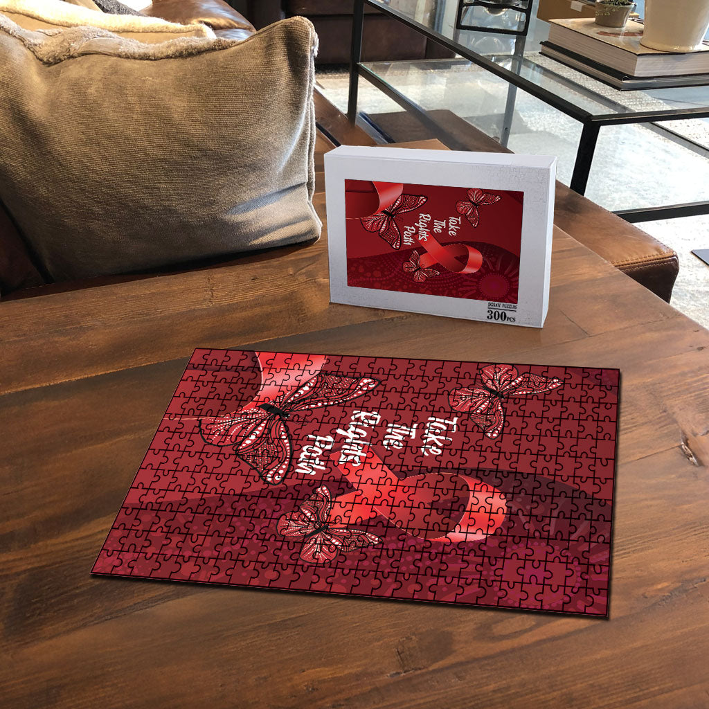 Australia AIDS Support Puzzle Take The Rights Path Aboriginal Art