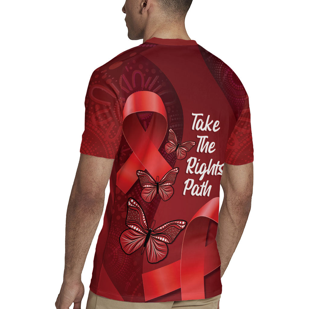 Australia AIDS Support Rugby Jersey Take The Rights Path Aboriginal Art
