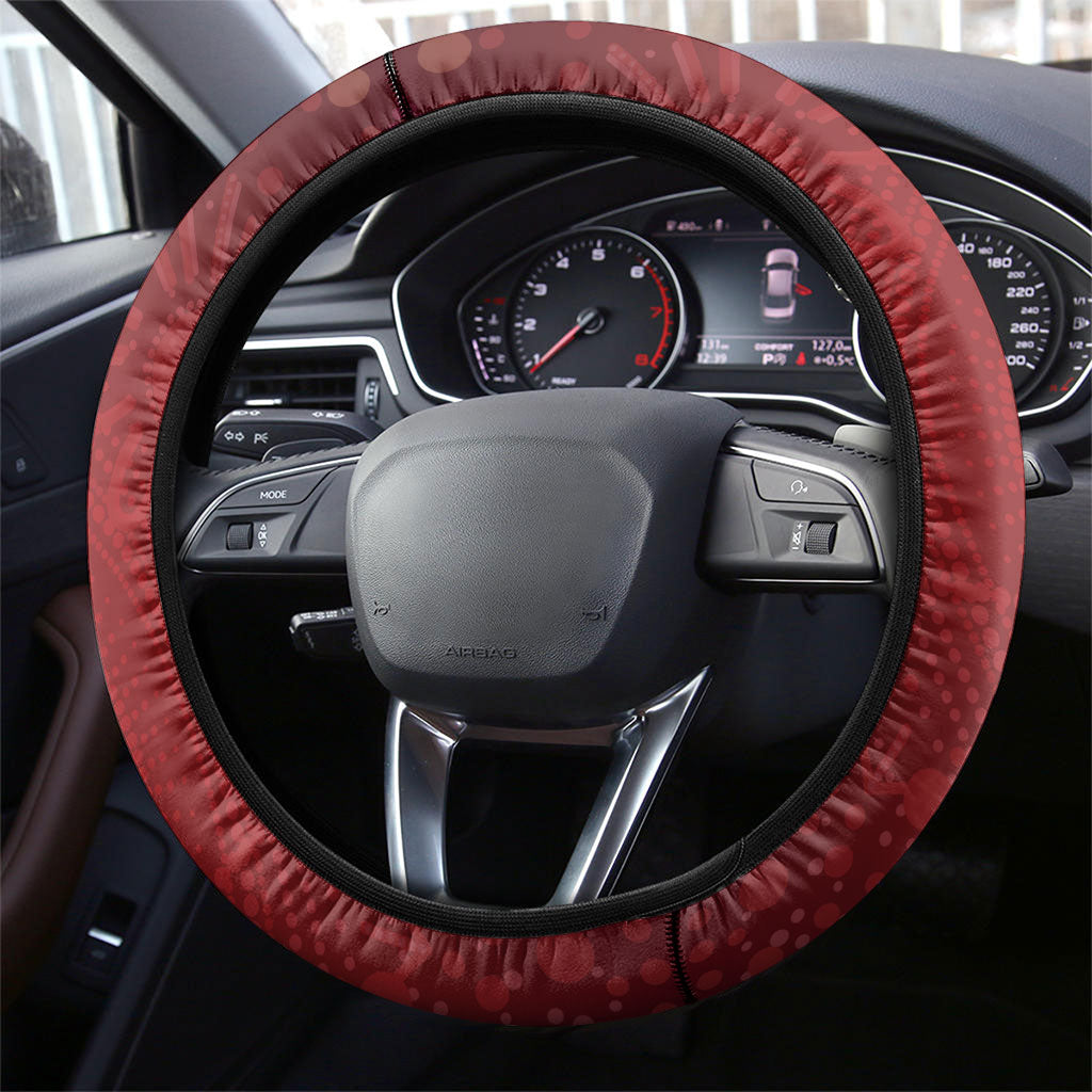 Australia AIDS Support Steering Wheel Cover Take The Rights Path Aboriginal Art